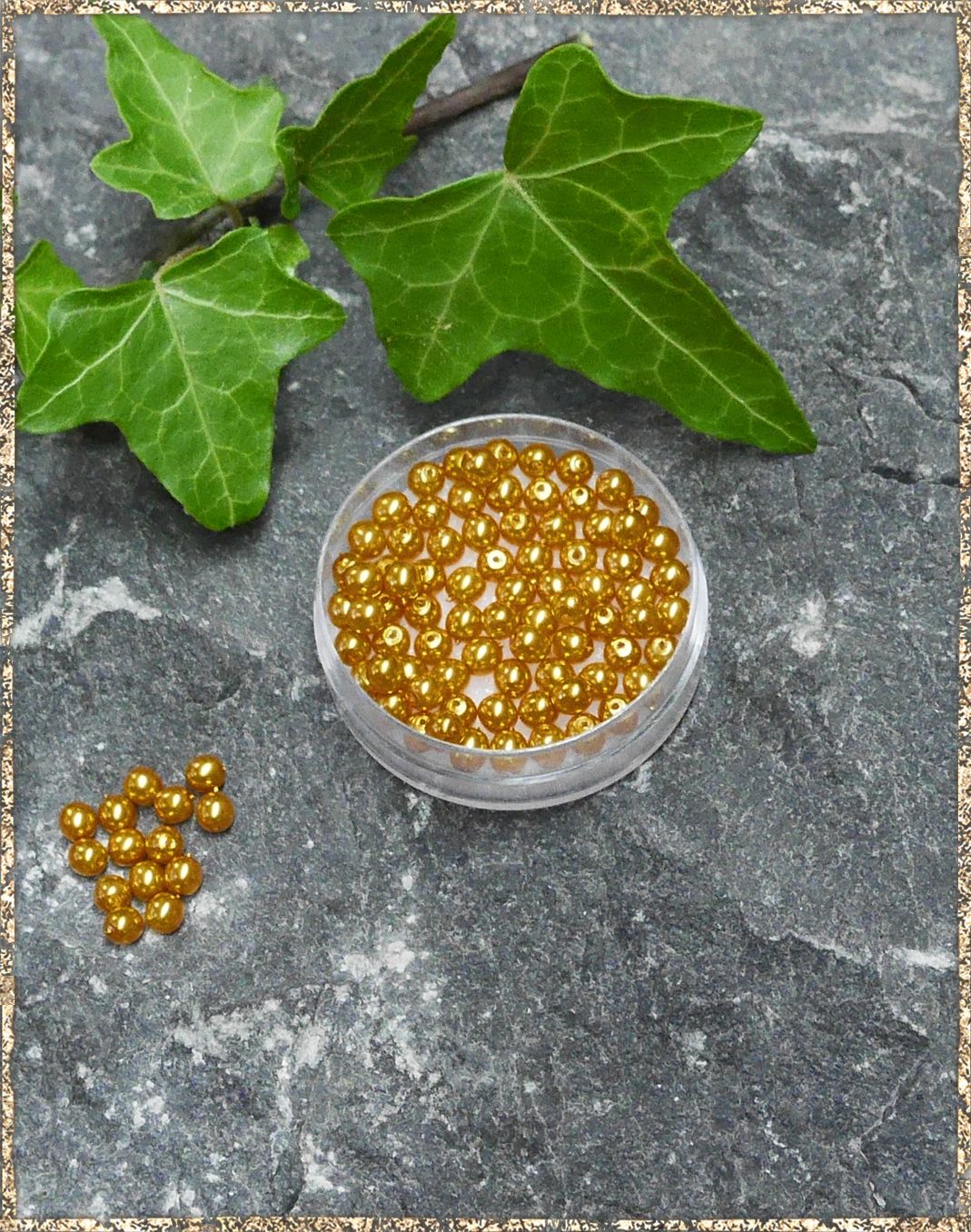 Perlen honig 4 mm
